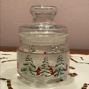 Winter Scene Glass Jar with Sealing Lid